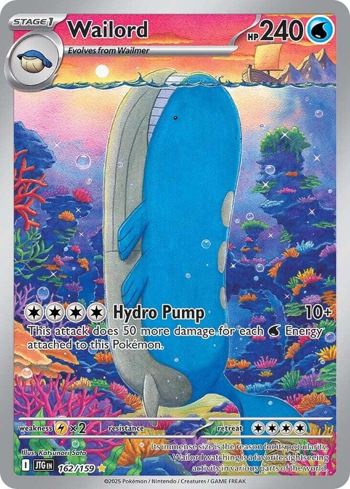 Wailord 162/159 SV09 Journey Together Holo Full Art Pokémon Card Near Mint